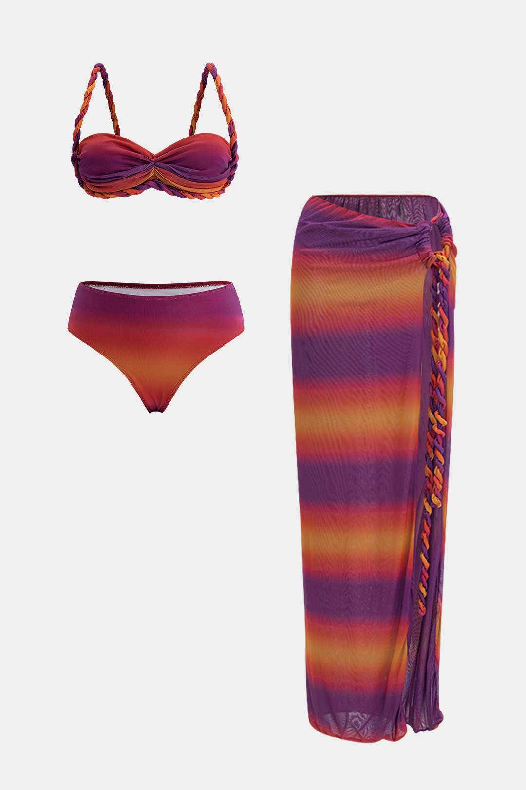 Ombre Braided 3-Piece Set