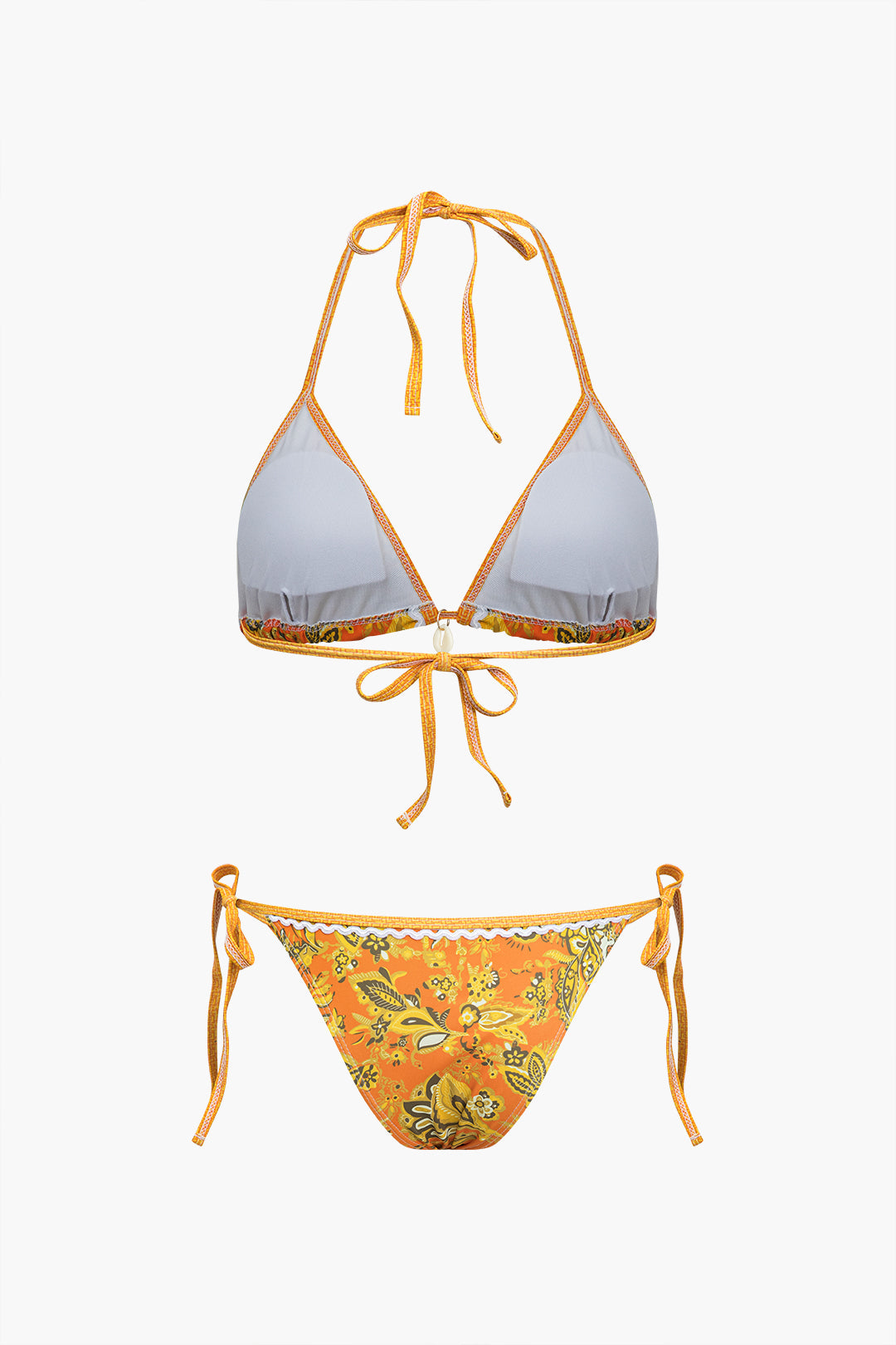 Graphic Paisley Tie-Side Bikini Set