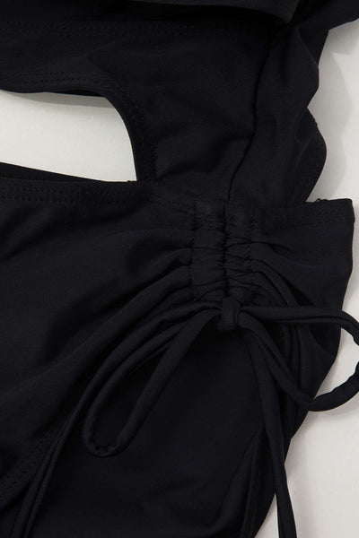 Crisscross Halter Cut-Out One-Piece Swimsuit