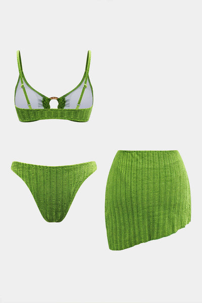 Velvet Wave O-Ring Three-Piece Bikini Set