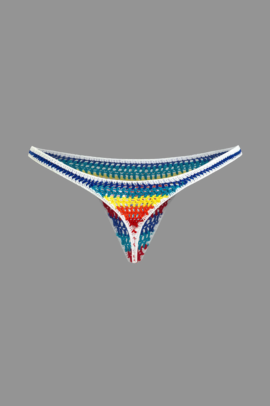 Rainbow Stripe Crochet Bikini Set