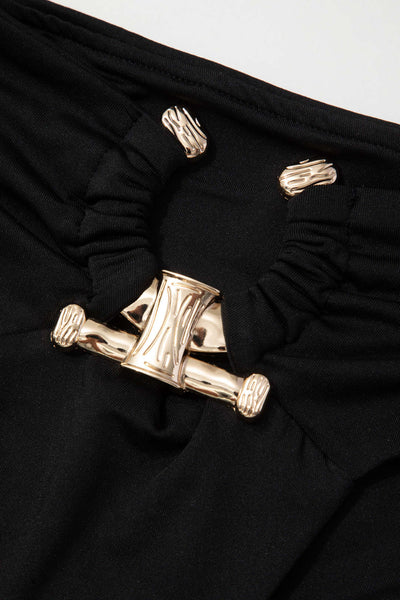 Metallic U-Bar Bandeau Bikini Set