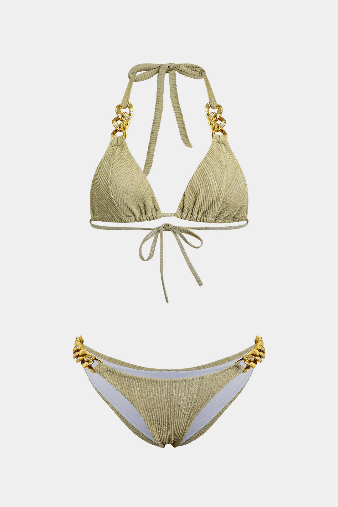 Gilded Link Triangle Bikini Set