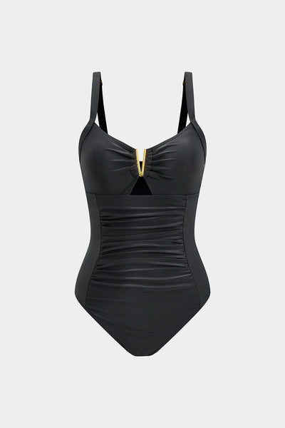 V-Bar Ruched One-Piece Swimsuit