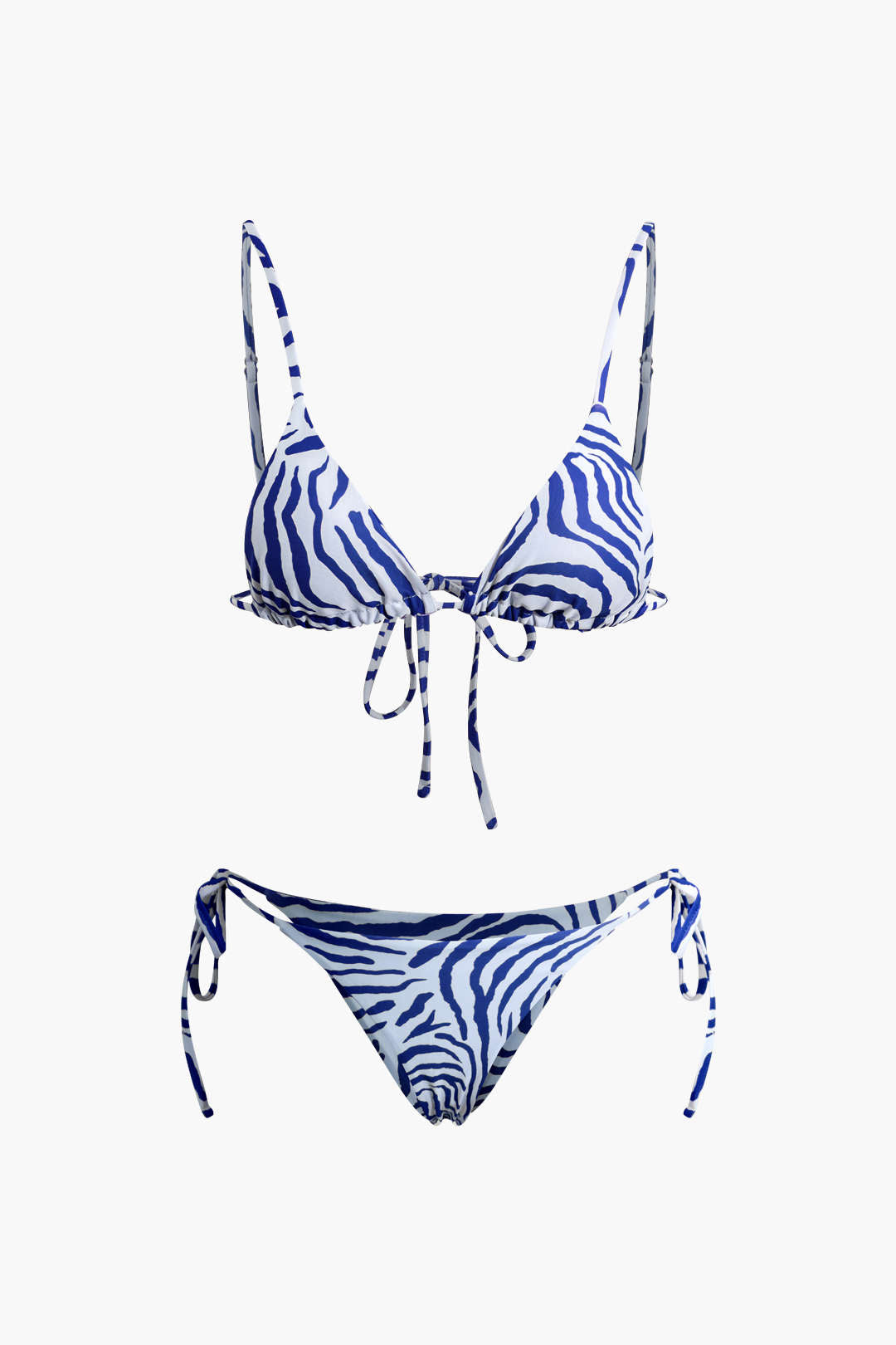 Leopard Stripe Tie-Side Bikini Set