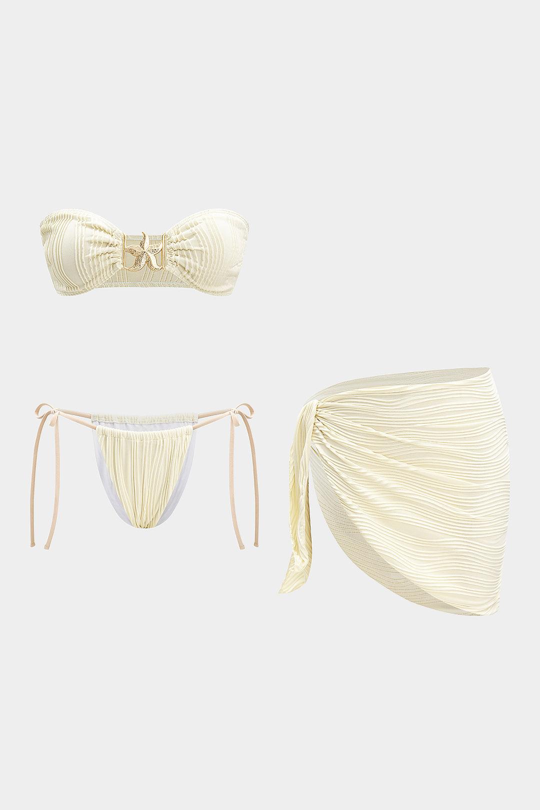 Starfish Medallion Three-Pieces Bikini Set