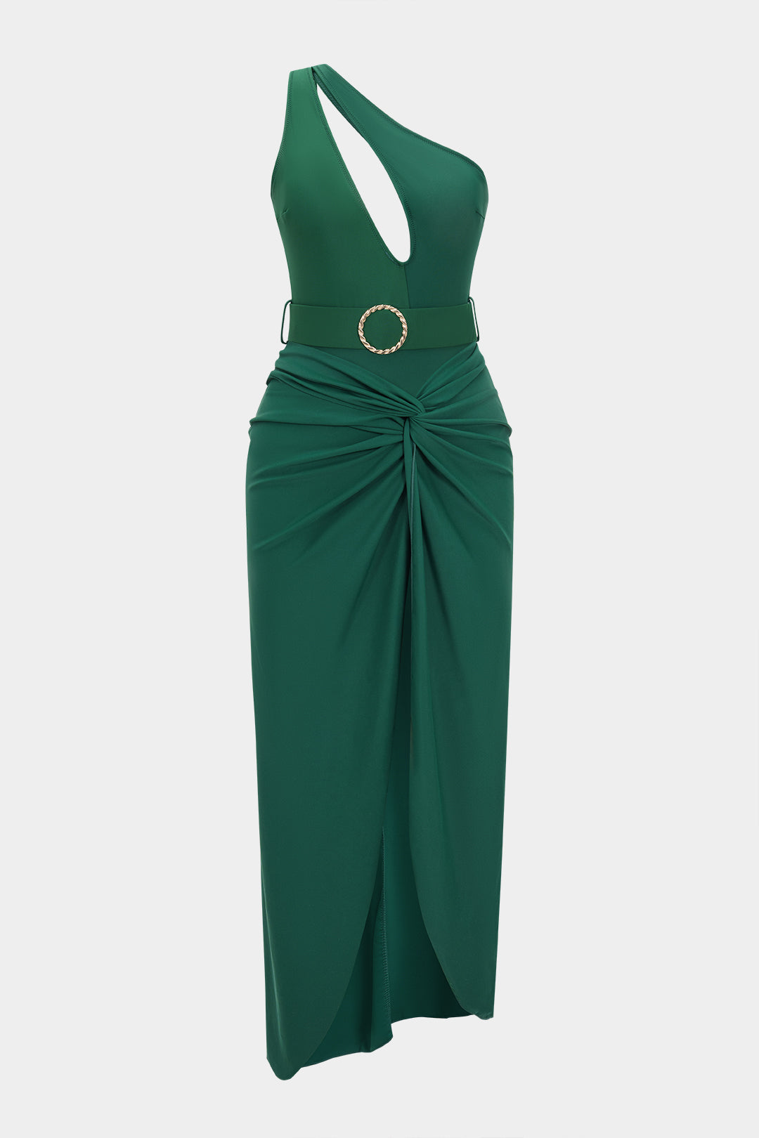Belted Cut-Out One-Piece Swimsuit Set