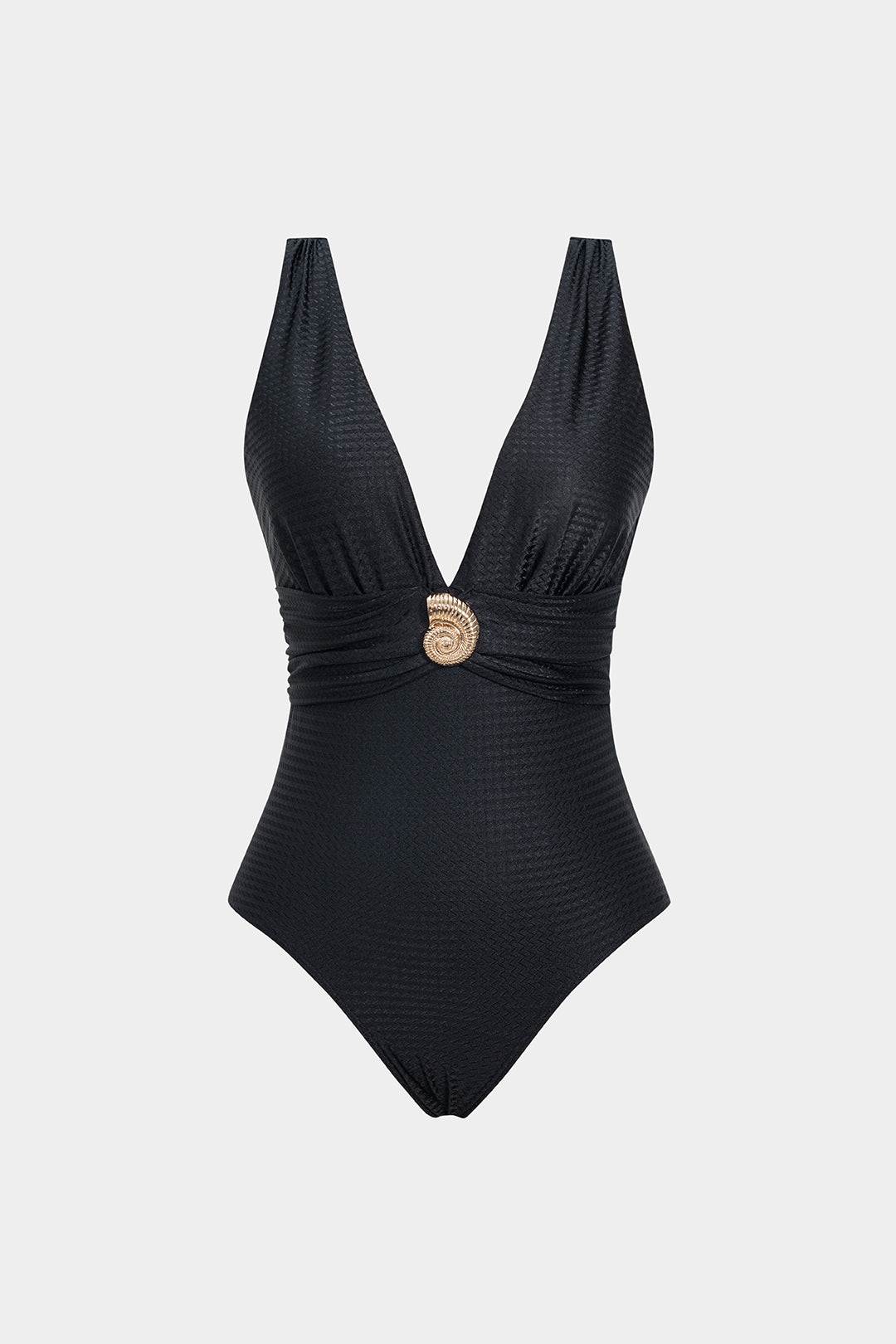 Shell Medallion Plunge Swimsuit