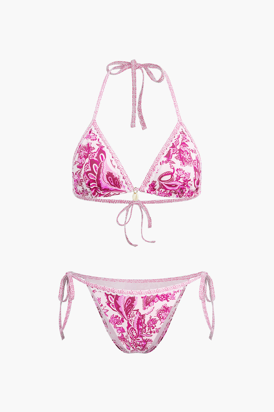 Graphic Paisley Tie-Side Bikini Set