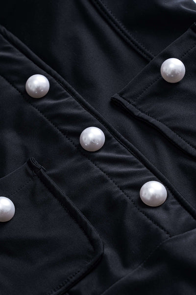 Pearl-Button Bustier One-Piece Swimsuit