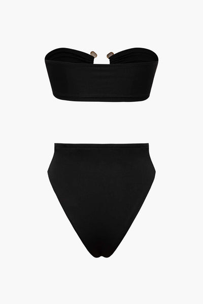 Metallic U-Bar Bandeau Bikini Set