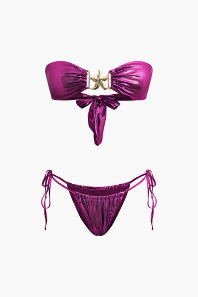 Starfish Clasp Bandeau Bikini Set