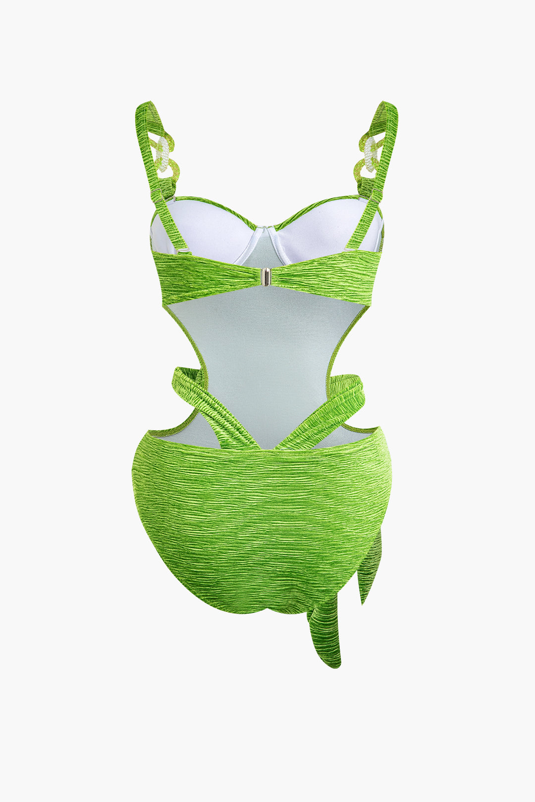 Sash-Belt Bustier Cutout One-Piece Swimsuit