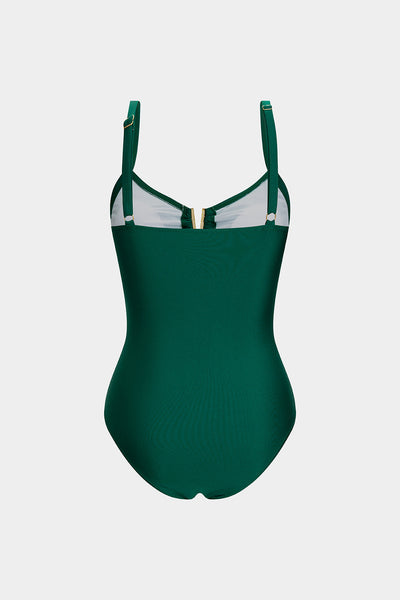 V-Bar Ruched One-Piece Swimsuit