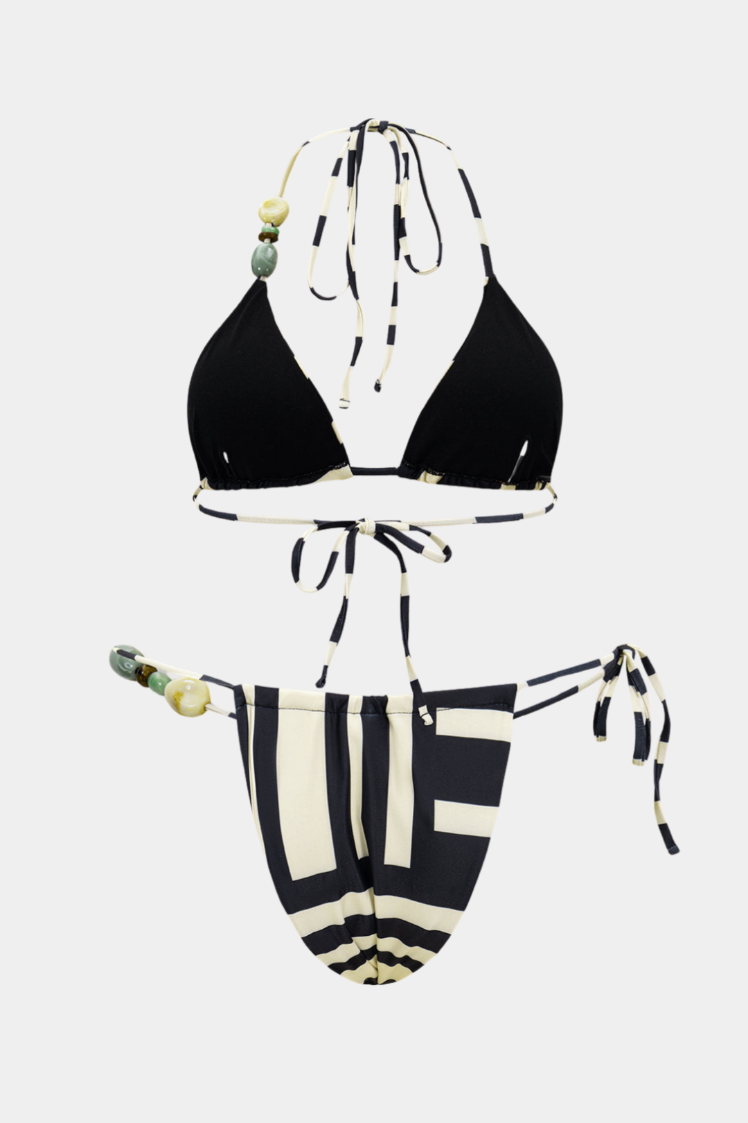 Striped Bead Bikini Set