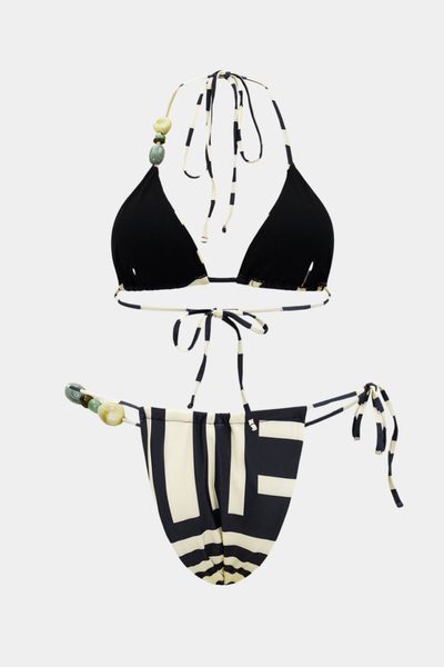 Striped Bead Bikini Set
