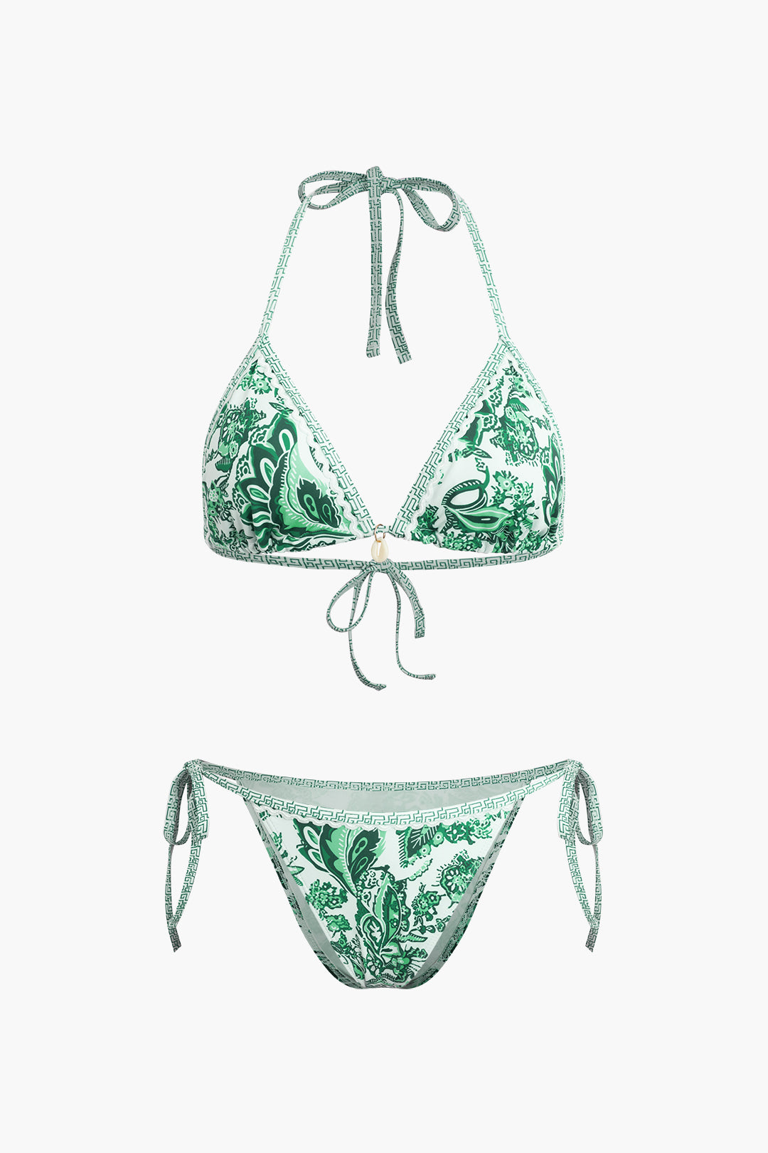 Graphic Paisley Tie-Side Bikini Set