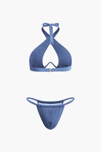 Twist-Halter Micro Thong Bikini Set