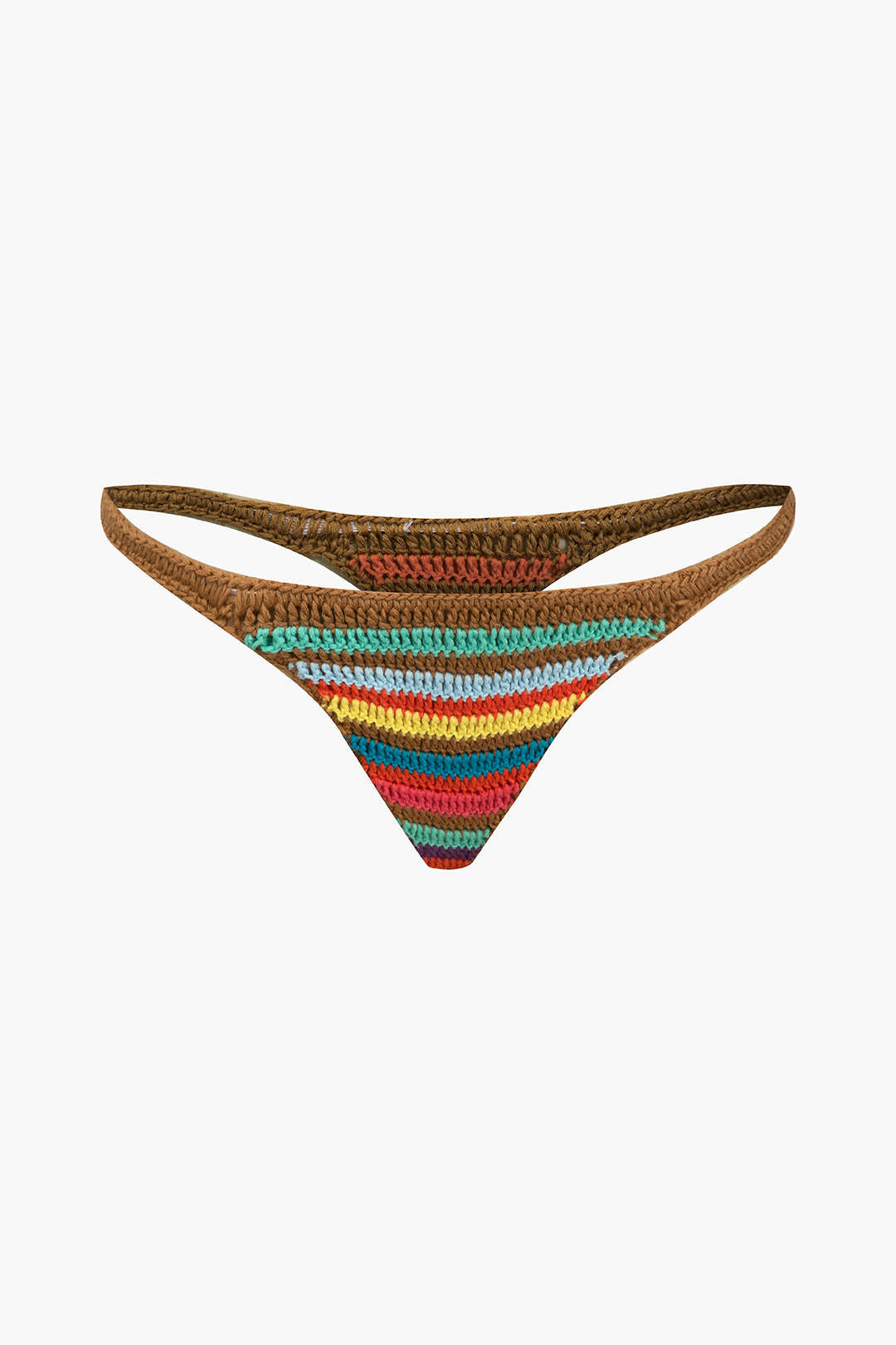 Rainbow Stripe Crochet Bikini Set
