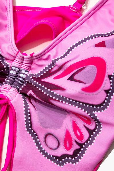 Butterfly Motif Tie-Side Bikini Set