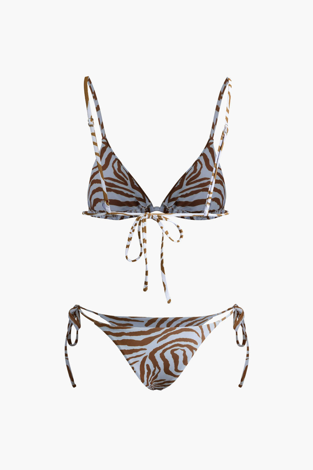 Leopard Stripe Tie-Side Bikini Set