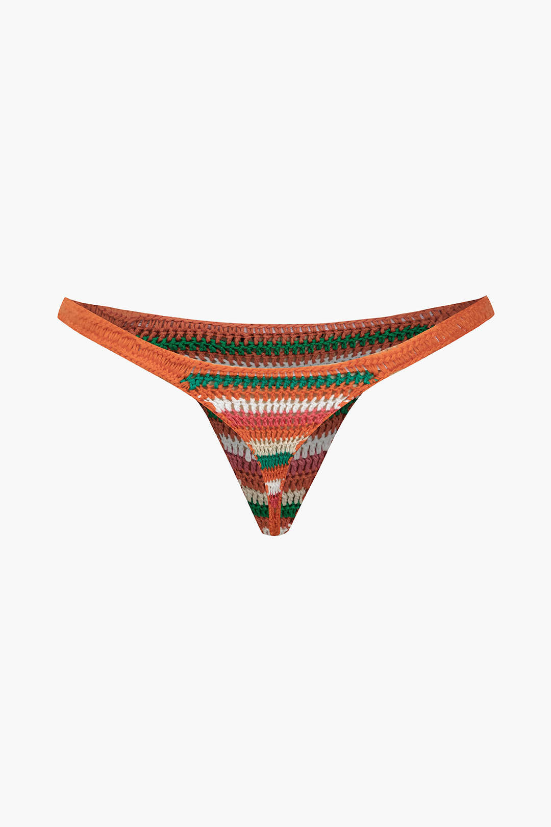 Rainbow Stripe Crochet Bikini Set