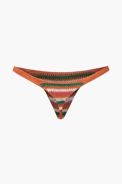 Rainbow Stripe Crochet Bikini Set