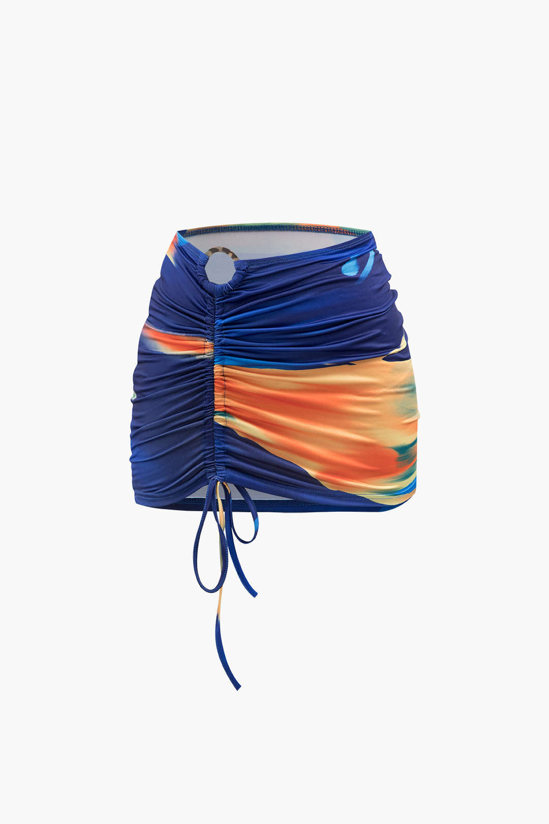Asymmetric Ring Bikini & Ruched Skirt Set