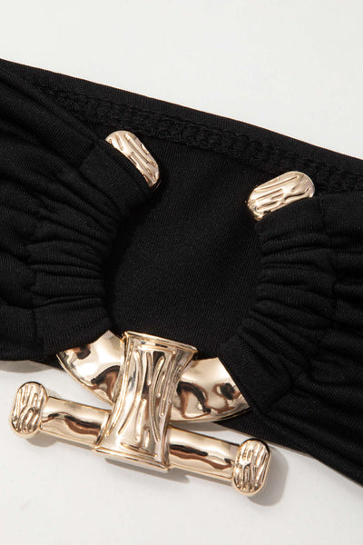 Metallic U-Bar Bandeau Bikini Set