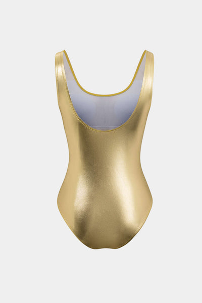 Liquid-Gloss Scoop One-Piece Swimsuit