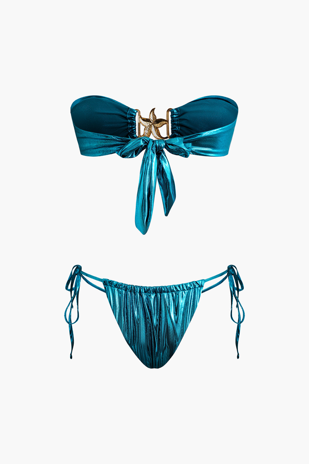 Starfish Clasp Bandeau Bikini Set