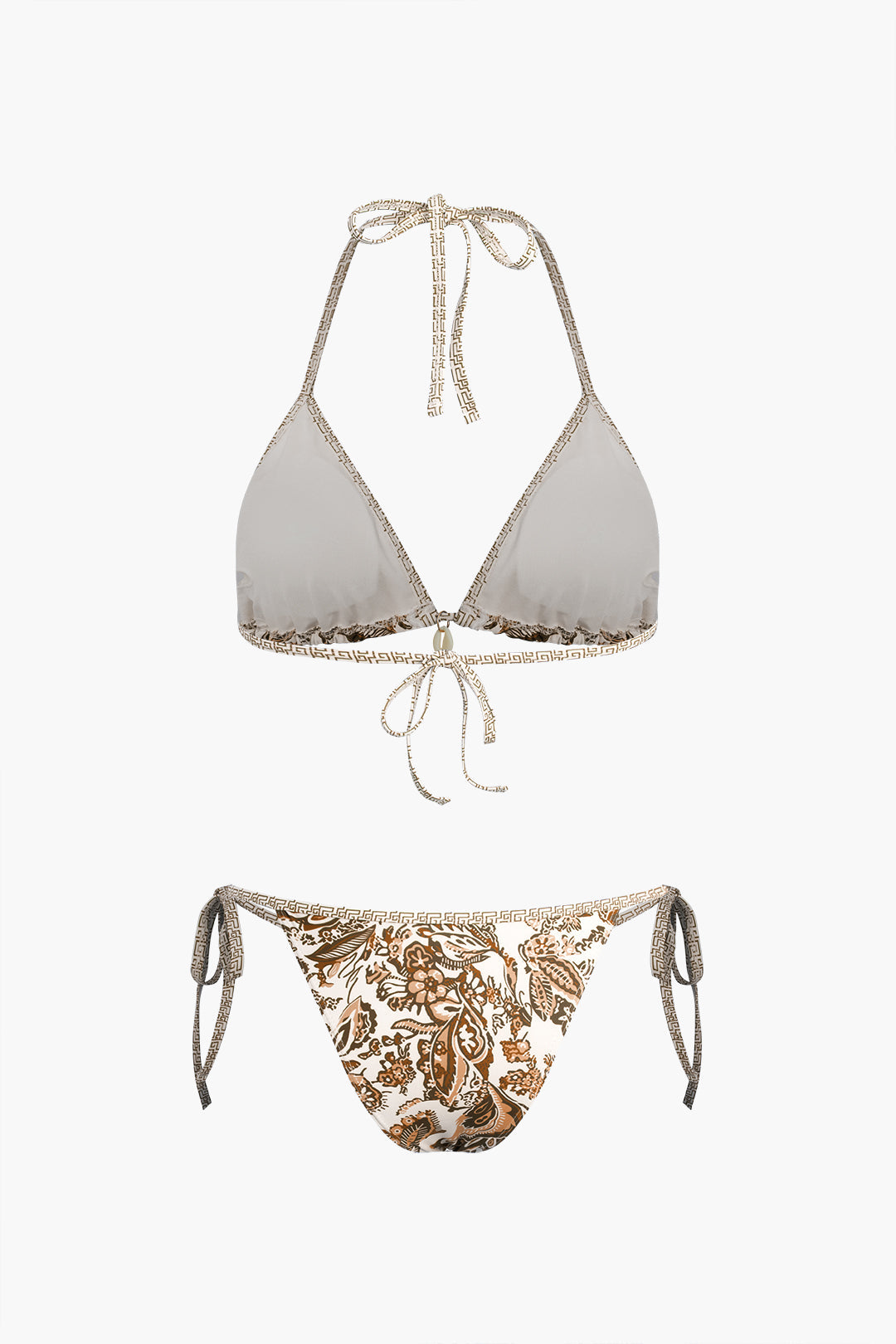 Graphic Paisley Tie-Side Bikini Set