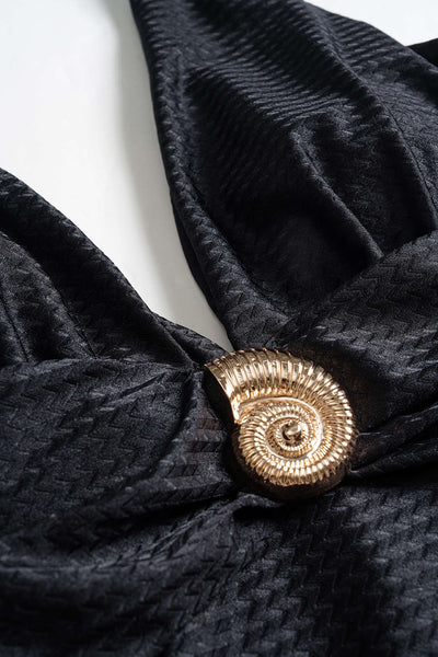 Shell Medallion Plunge Swimsuit