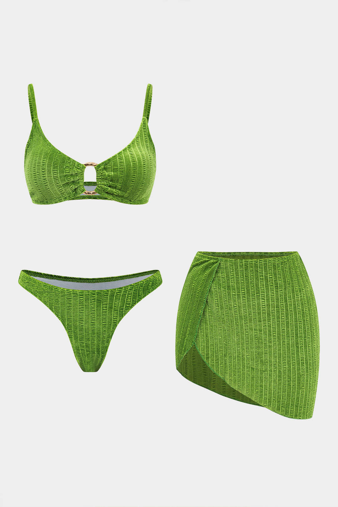 Velvet Wave O-Ring Three-Piece Bikini Set