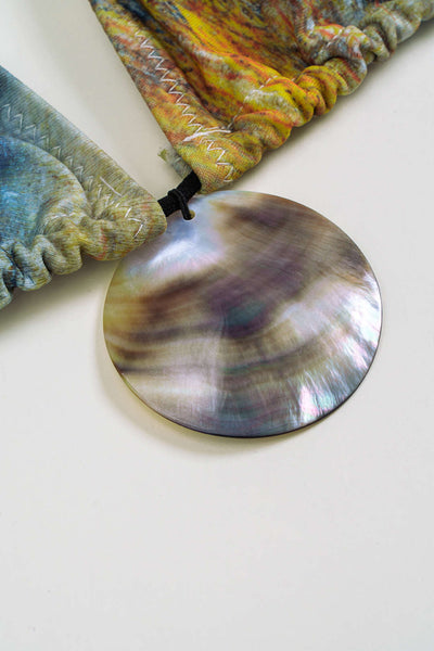 Shell-Medallion Triangle Bikini Set