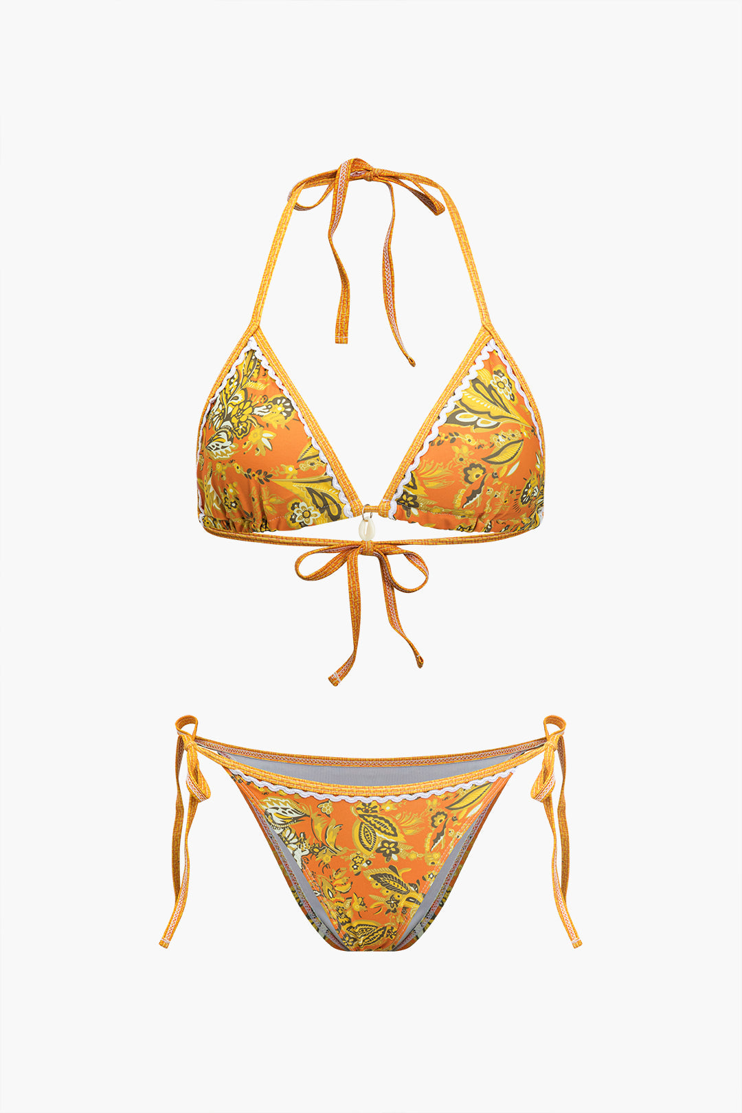 Graphic Paisley Tie-Side Bikini Set