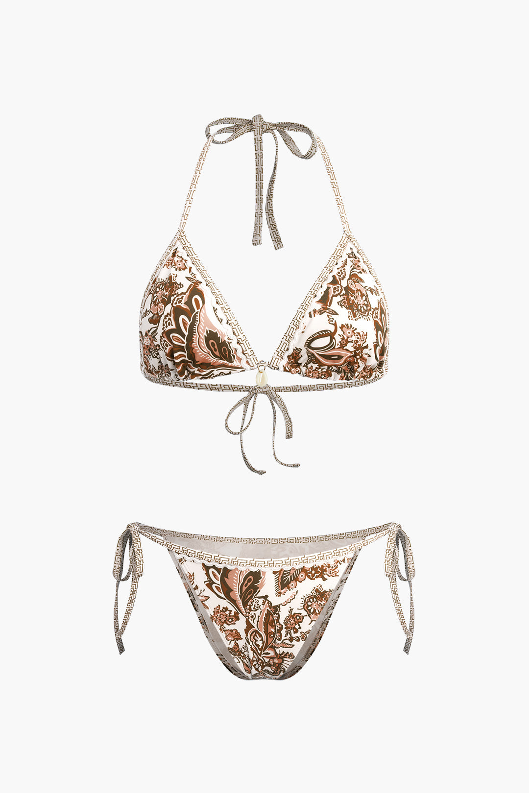 Graphic Paisley Tie-Side Bikini Set