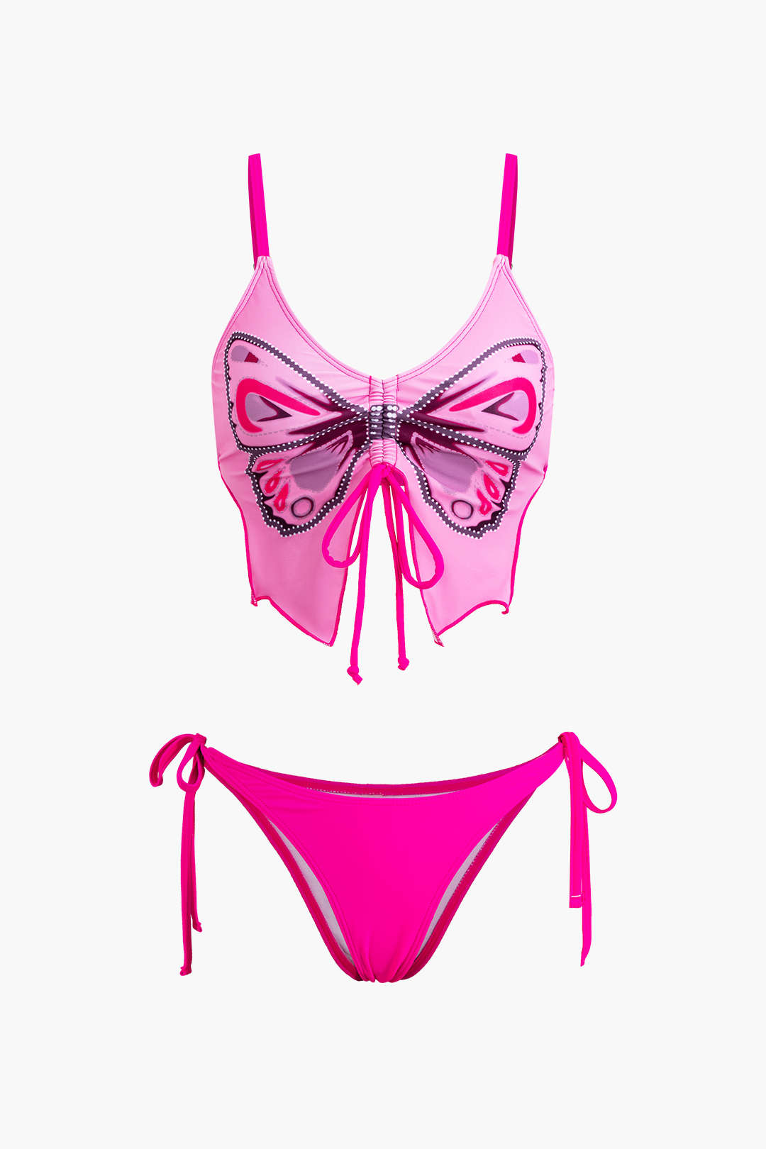 Butterfly Motif Tie-Side Bikini Set