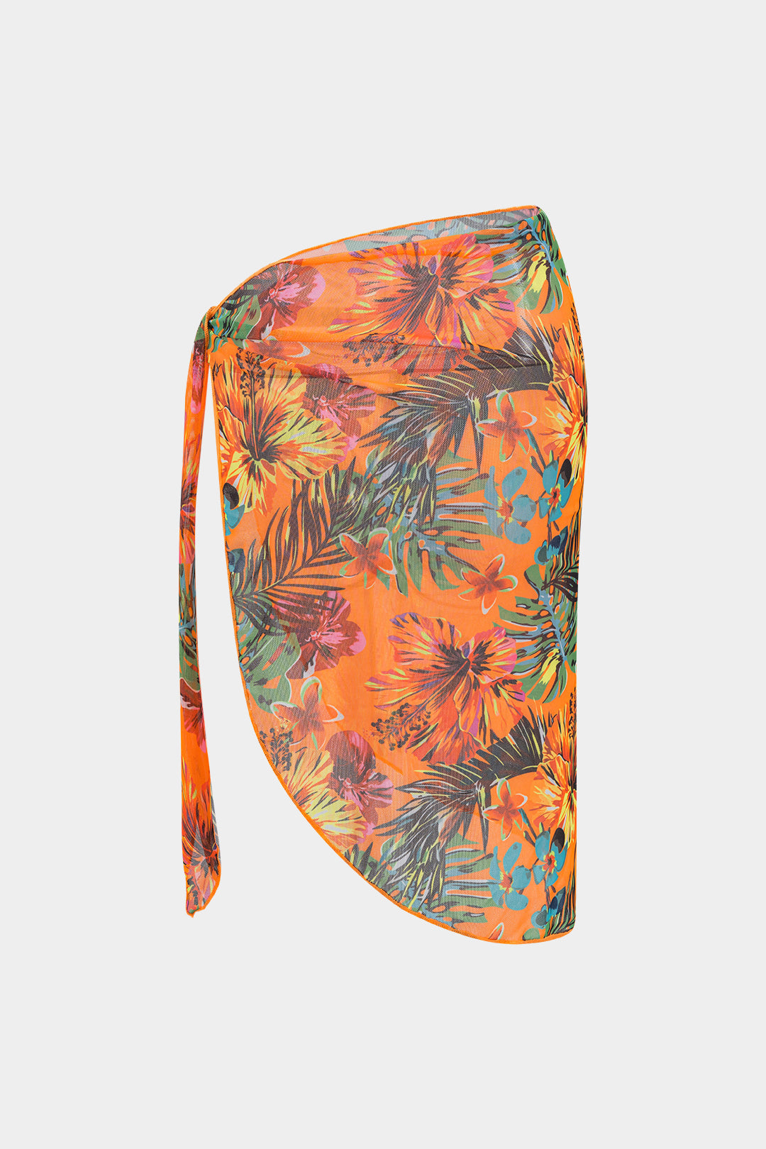 Triangle Bikini and Floral Print Skirt Set