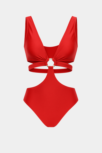 O-Ring Cut-Out One-Piece Swimsuit