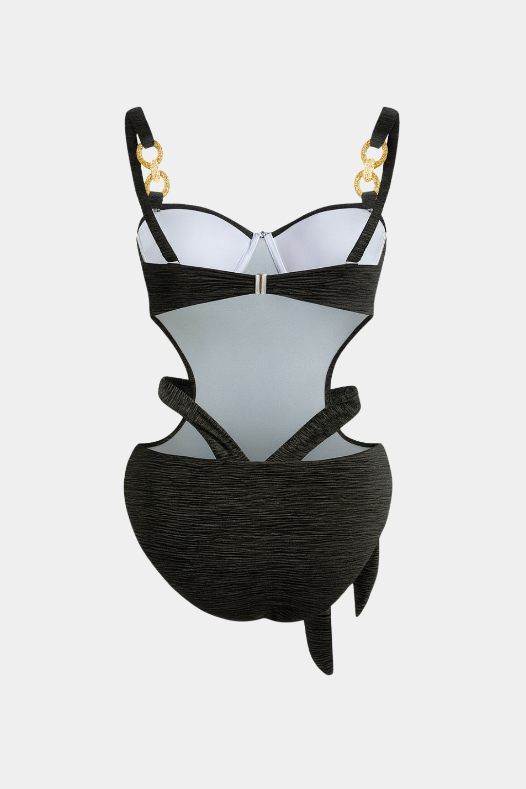 Sash-Belt Bustier Cutout One-Piece Swimsuit
