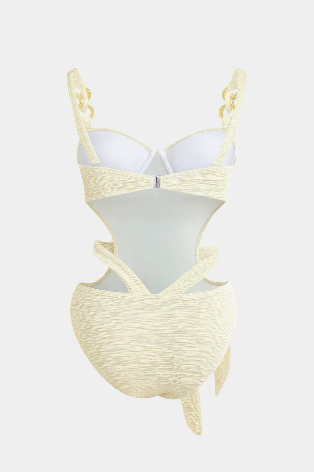 Sash-Belt Bustier Cutout One-Piece Swimsuit
