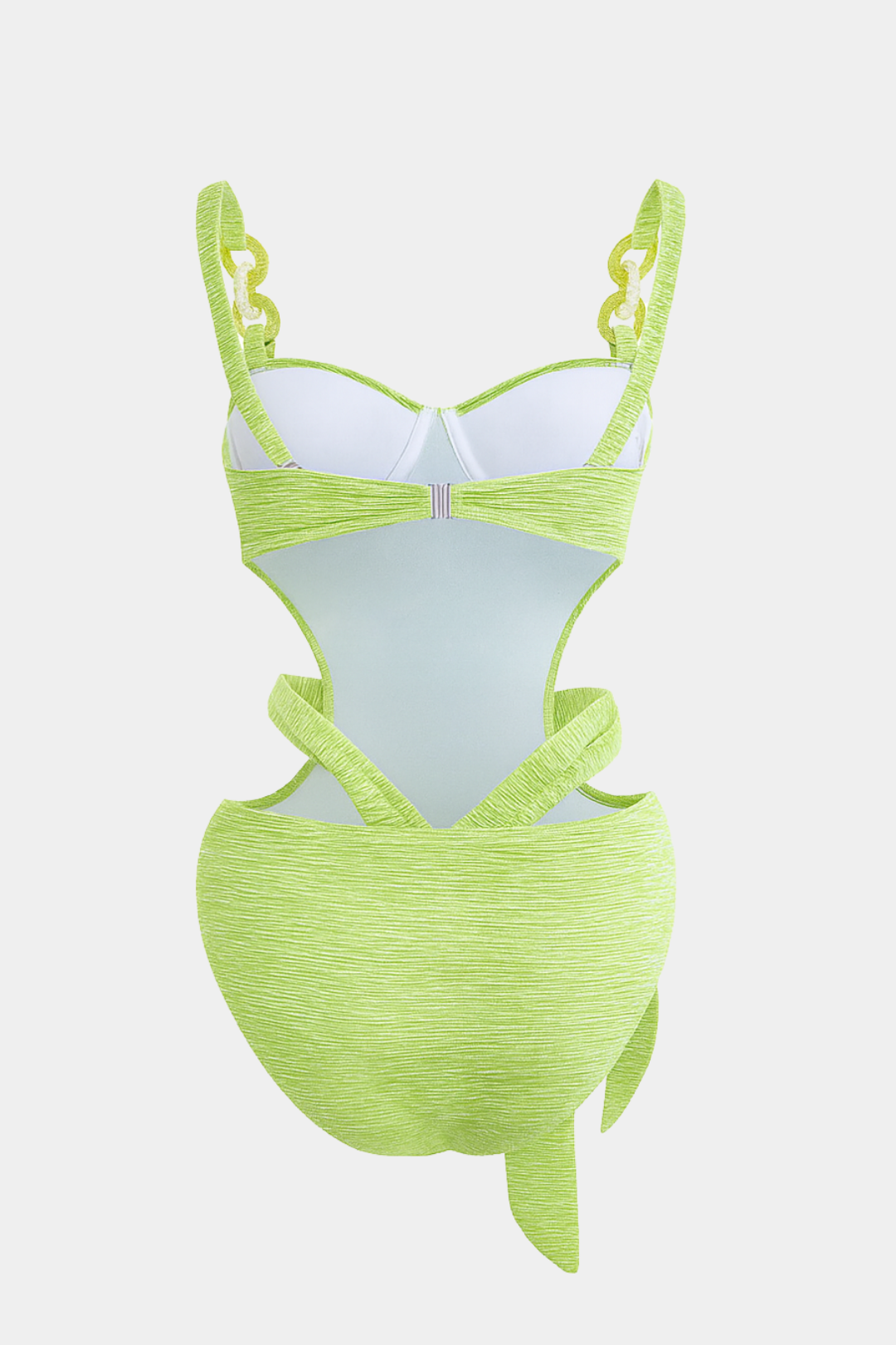 Sash-Belt Bustier Cutout One-Piece Swimsuit